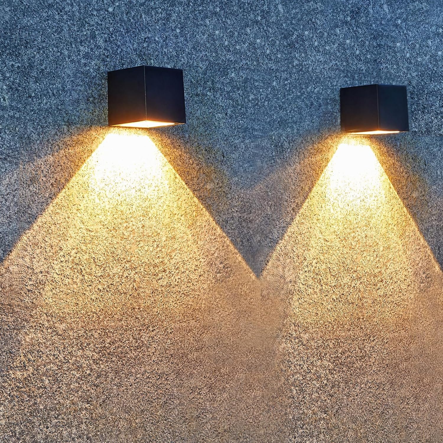 LUHLEE Solar Wall Lights Outdoor, Modern Square Solar Wall Sconce