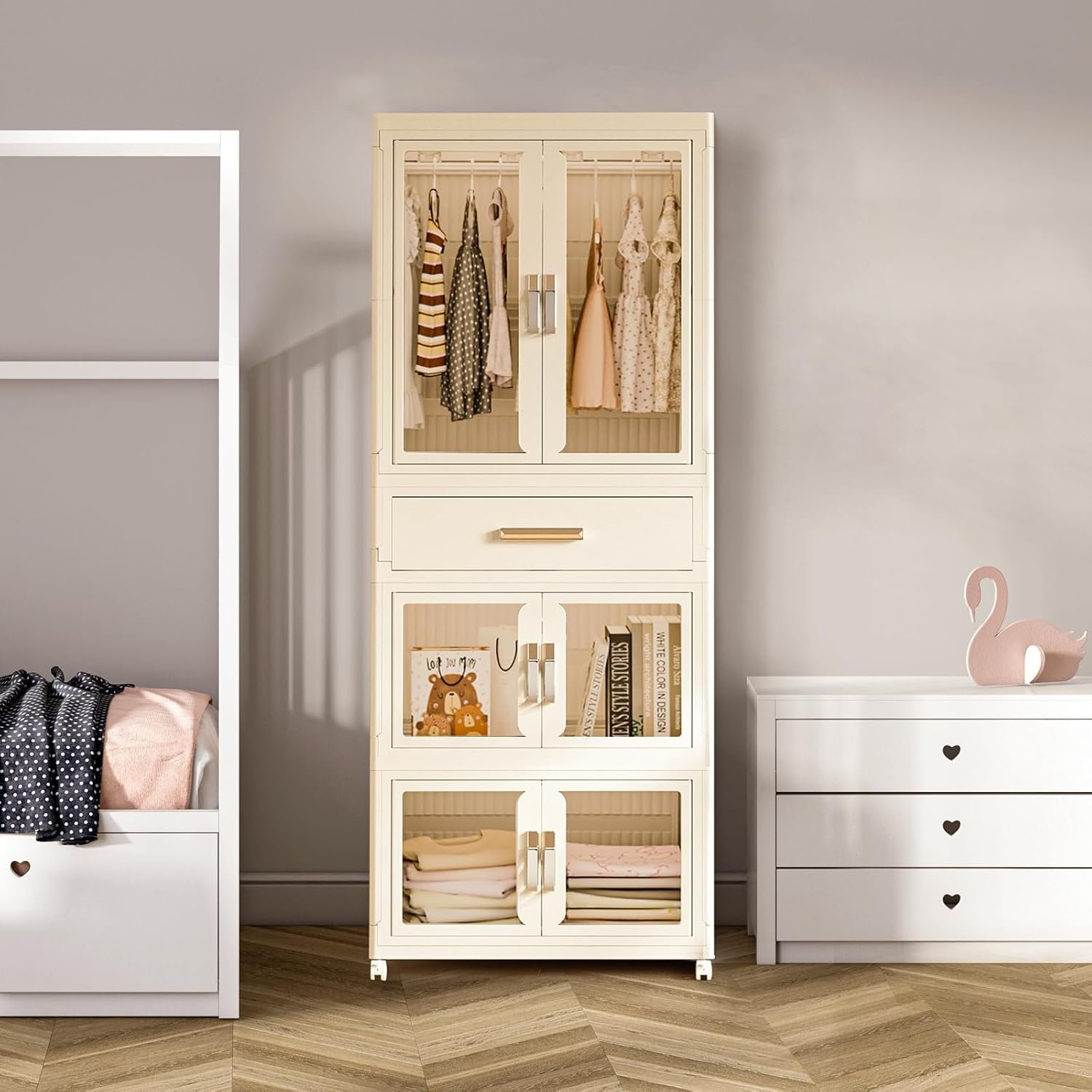 Large Portable Kids Closet Children's Armoire Adults Clothes Wardrobe Closet