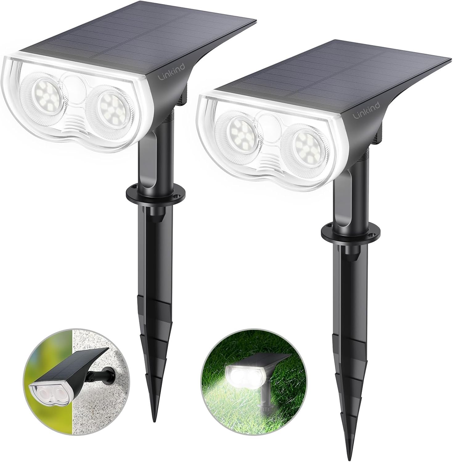 Linkind Solar Lights Outdoor Waterproof IP65, StarRay Dusk-to-Dawn Outdoor Solar