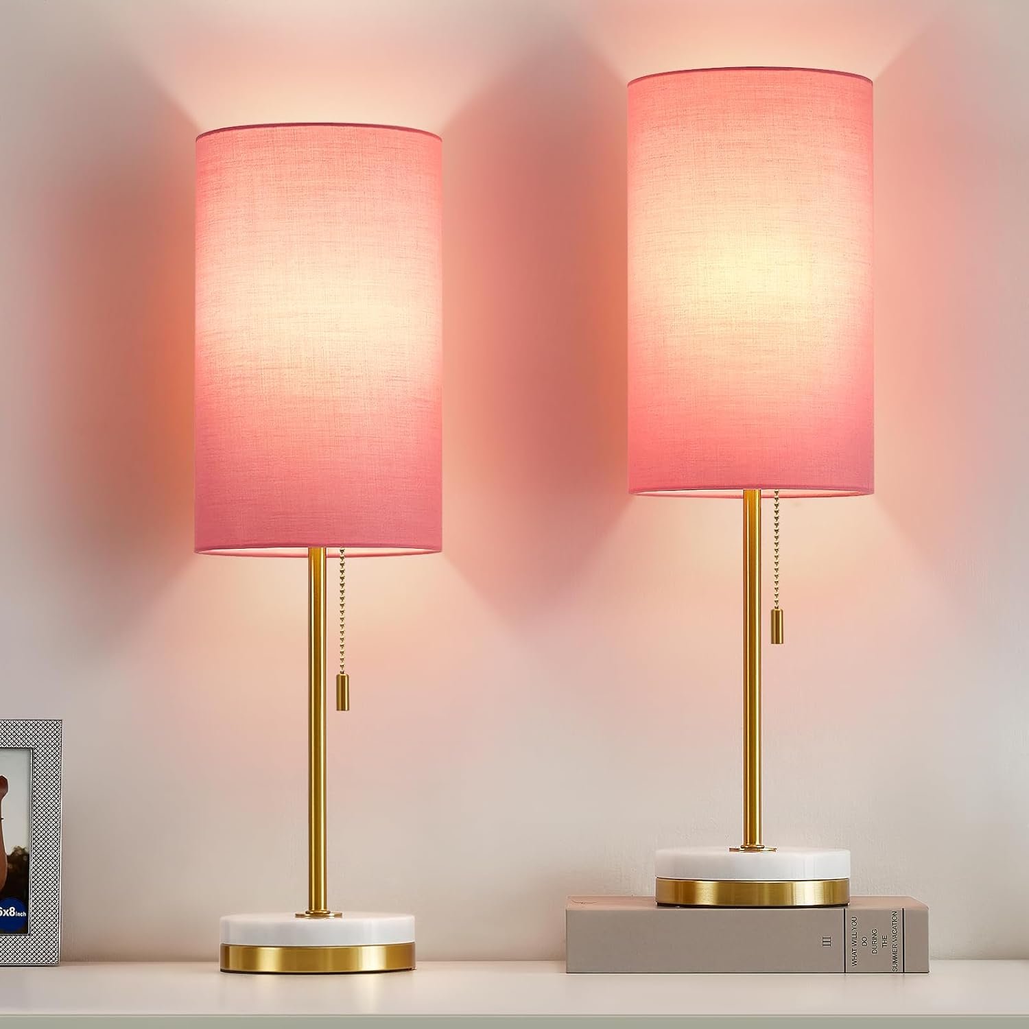 Luvkczc Minimalist Table Lamp Set of 2, Nightstand Lamp for
