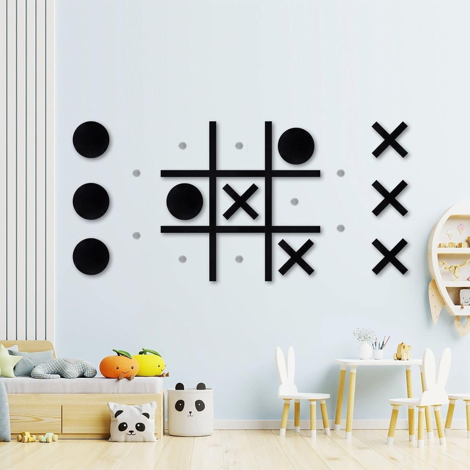 Magnetic Tic Tac Toe Wall-Mount Game,Game Room Decor,Modern Wall Decals