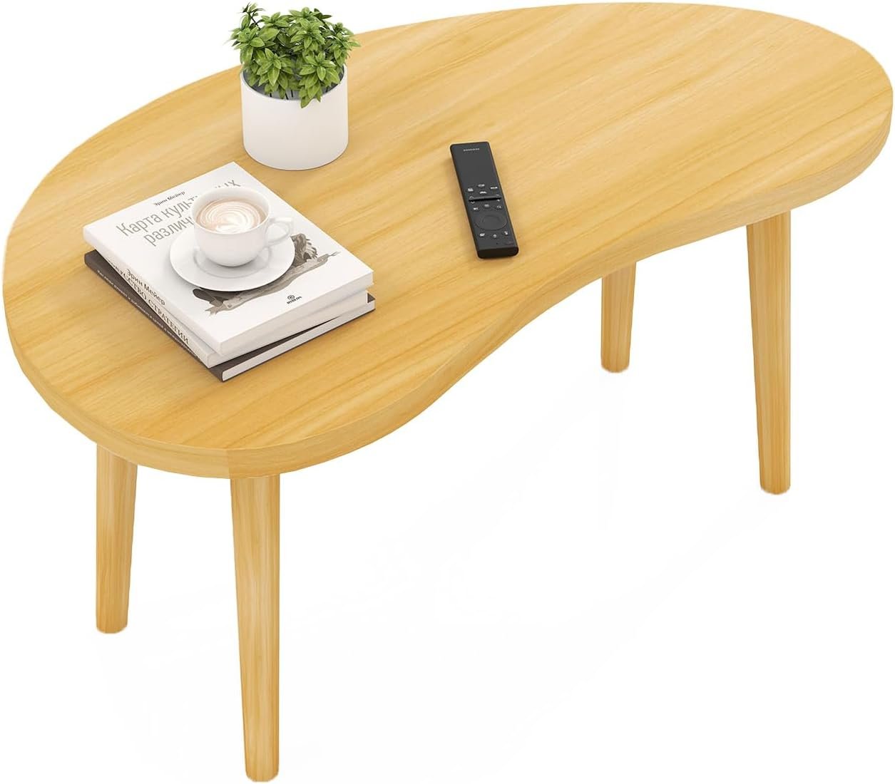 Mango Coffee Table Low Table with 4 Solid Wood Sturdy