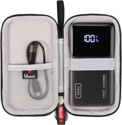 Mchoi Hard Case Suitable for INIU Portable Charger 22.5W PD3.0 QC4.0 Fast Charging, Waterproof Shockproof Portable Phone Charger Protective Case, Case Only, Black