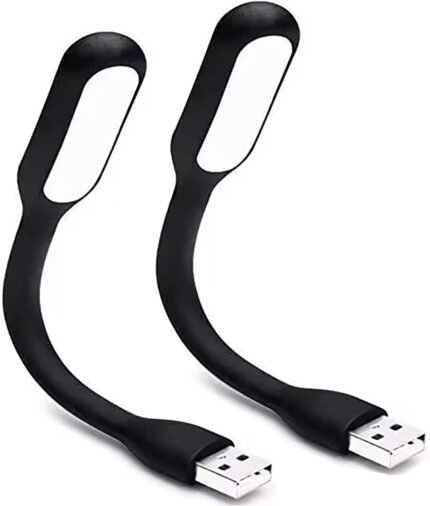 Mini Flexible Light, Portable USB Led Reading Night Lamp for PC Laptop Computer Notebook Power Bank - 2 Pack (Black)