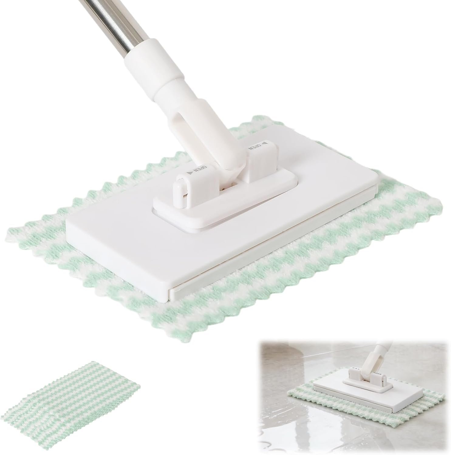 Mini Mop with 39in Handle ,Disposable Dust Mop with 10