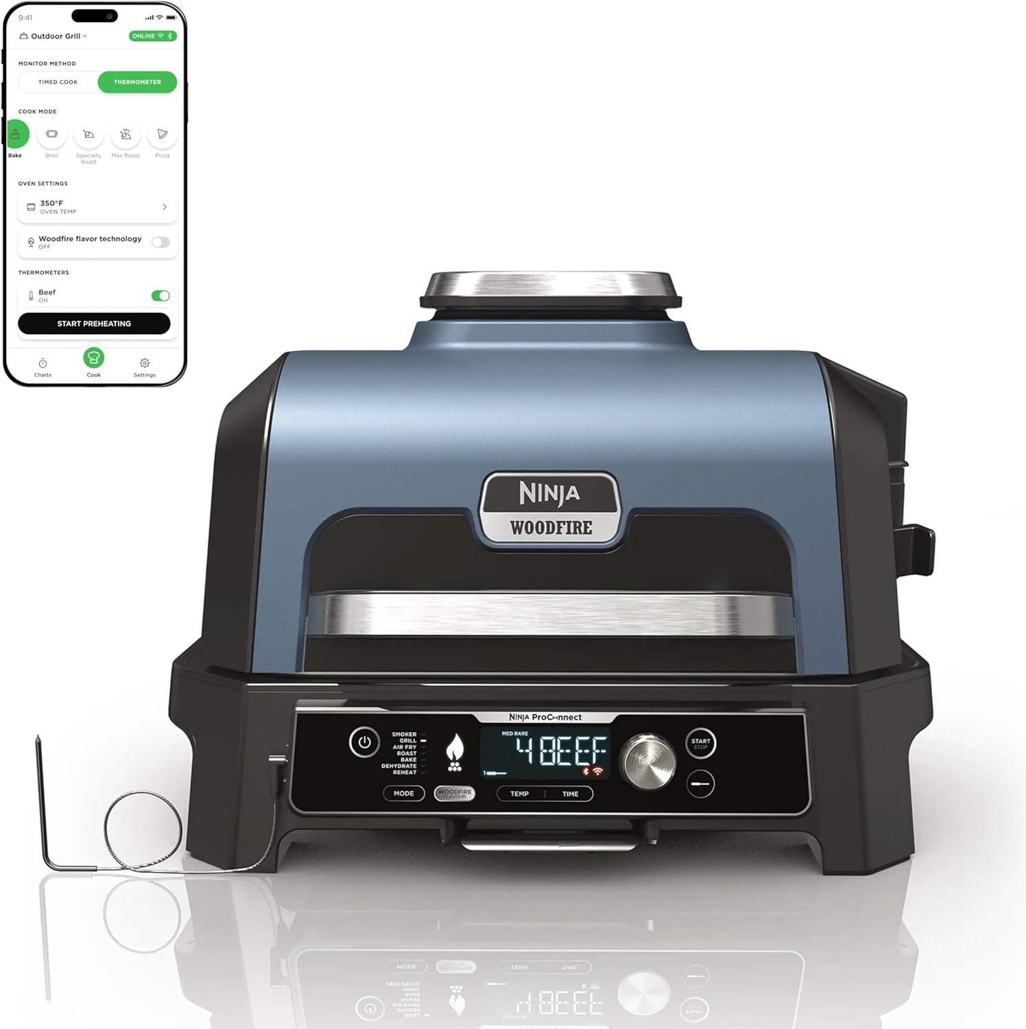 Ninja OG951 Woodfire Pro Connect Premium XL Outdoor Grill &