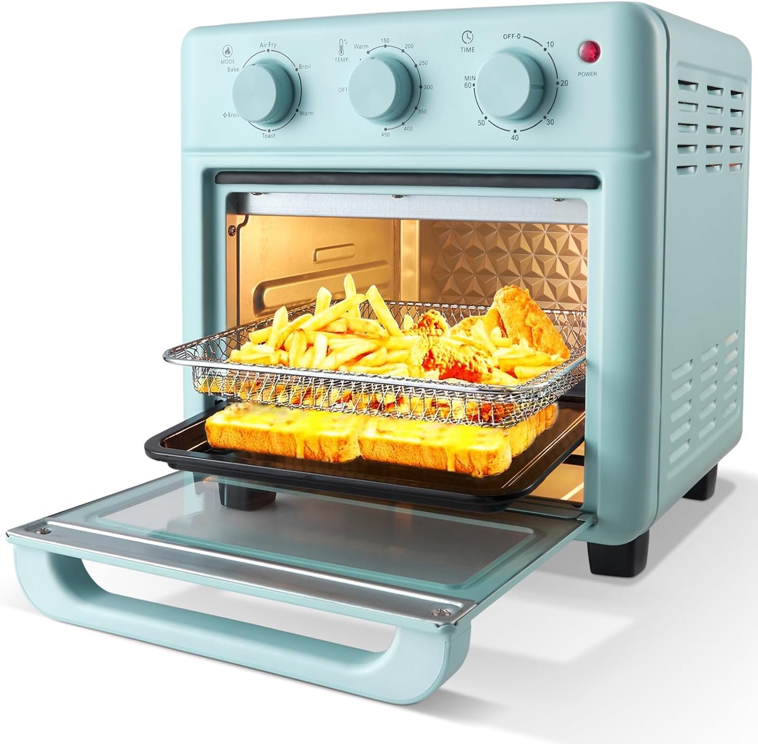 Novaspark Air Fryer Toaster Oven Combo, Retro Convection Oven Countertop,16QT
