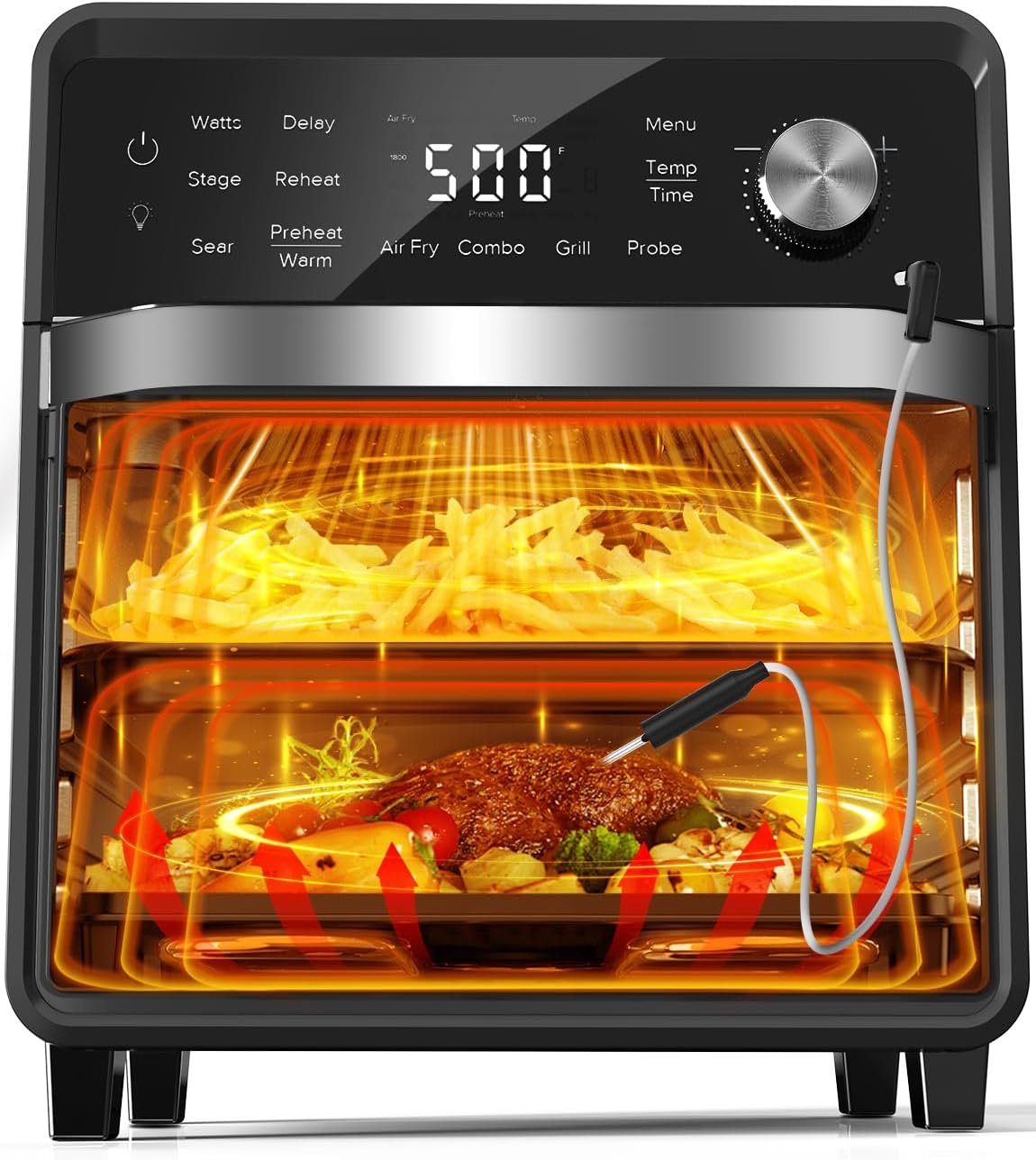Nuwave Plug-In Grill Air Fryer Oven Combo w/Sheath Heaters, Authentic