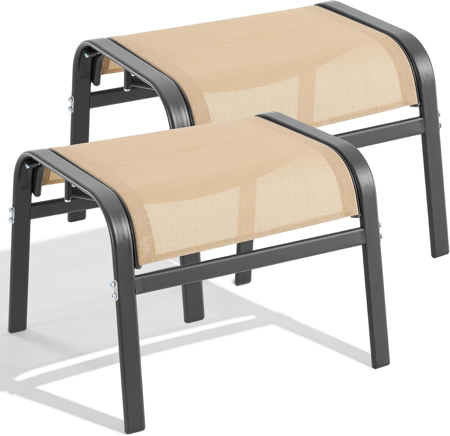 ONBRILL Outdoor Ottoman Set of 2, All Weather Outdoor Foot