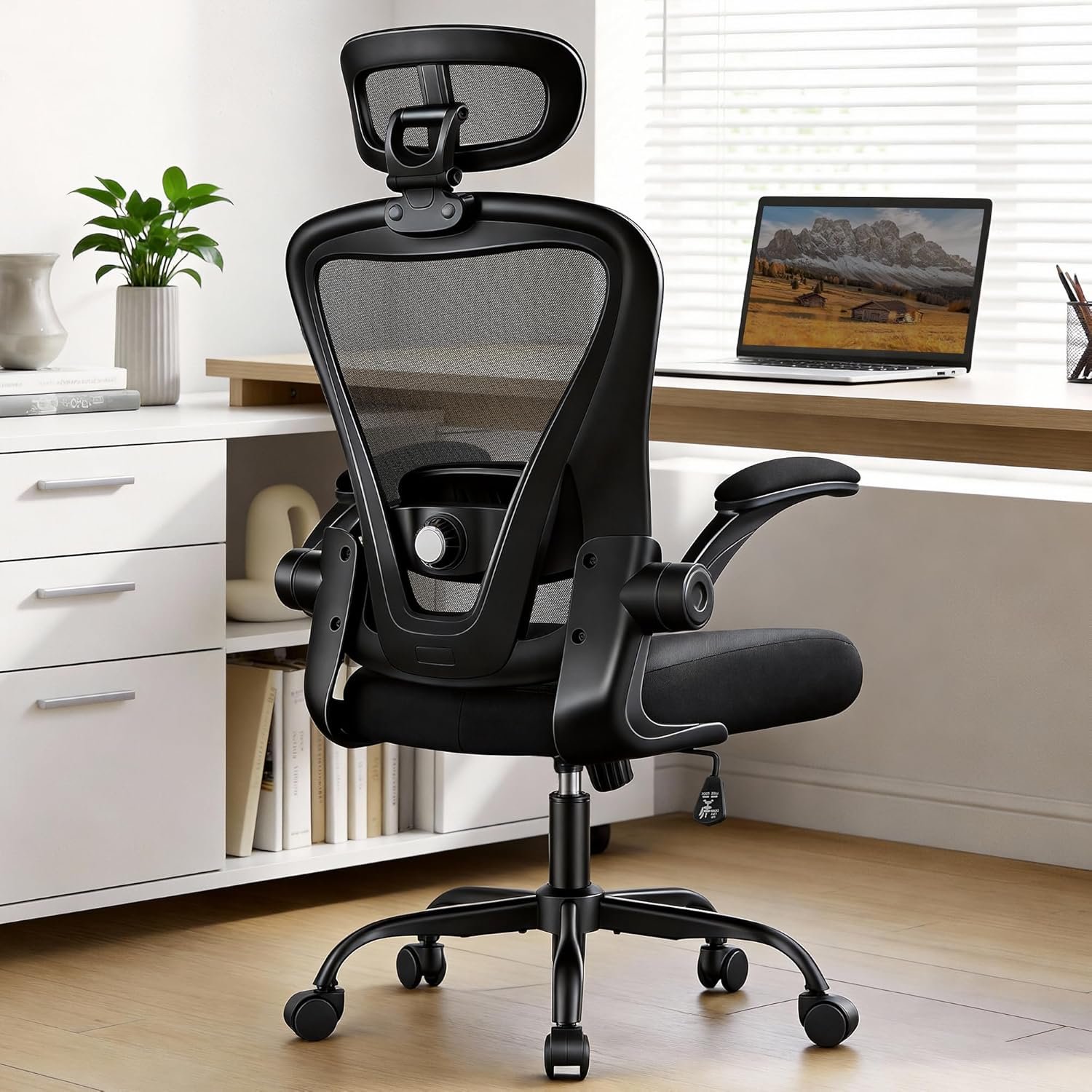 Office Chair, Ergonomic Office Chair with Headrest, Comfy Home Office