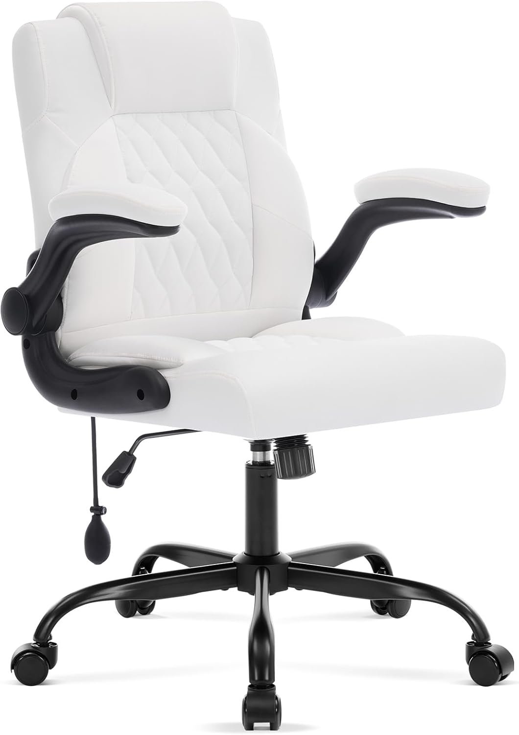 Office Chair with Adjustable Inflatable Lumbar Support,Leather Ergonomic Computer Desk