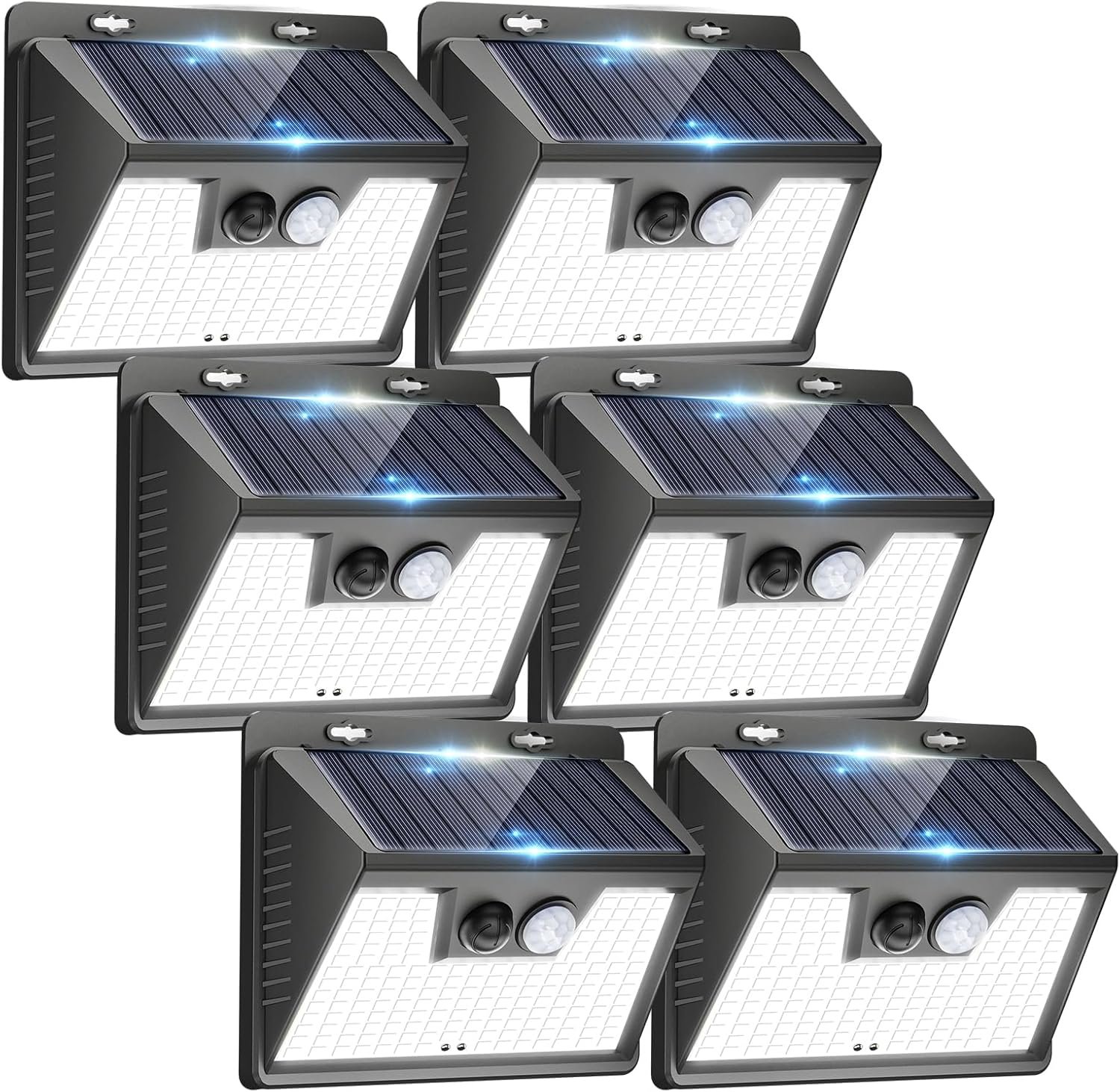 Peasur Solar Lights Outdoor Motion Sensor, 6 Pack 140 LED