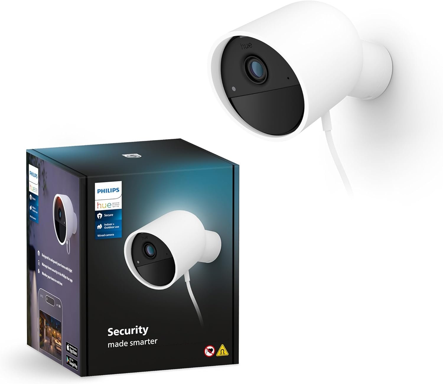 Philips Hue Secure Wired Camera, 1 Pack, 1080P Resolution, Notifications,
