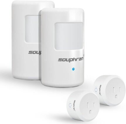 Plug-in Wireless Motion Activated Light Control, No Wiring, Adjustable Detection Range, Always-on Timer and Light Sensor, Motion Detector and Plug Set, 2 Pack