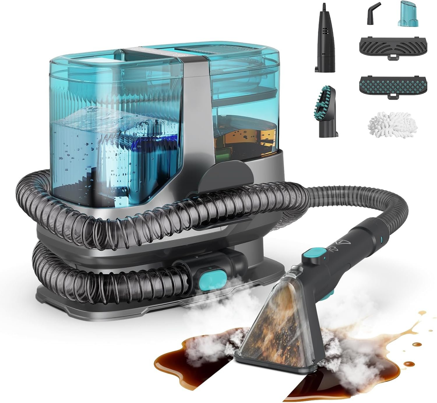 Portable Steam Carpet Cleaner, 203°F High Temp Steam & 18Kpa