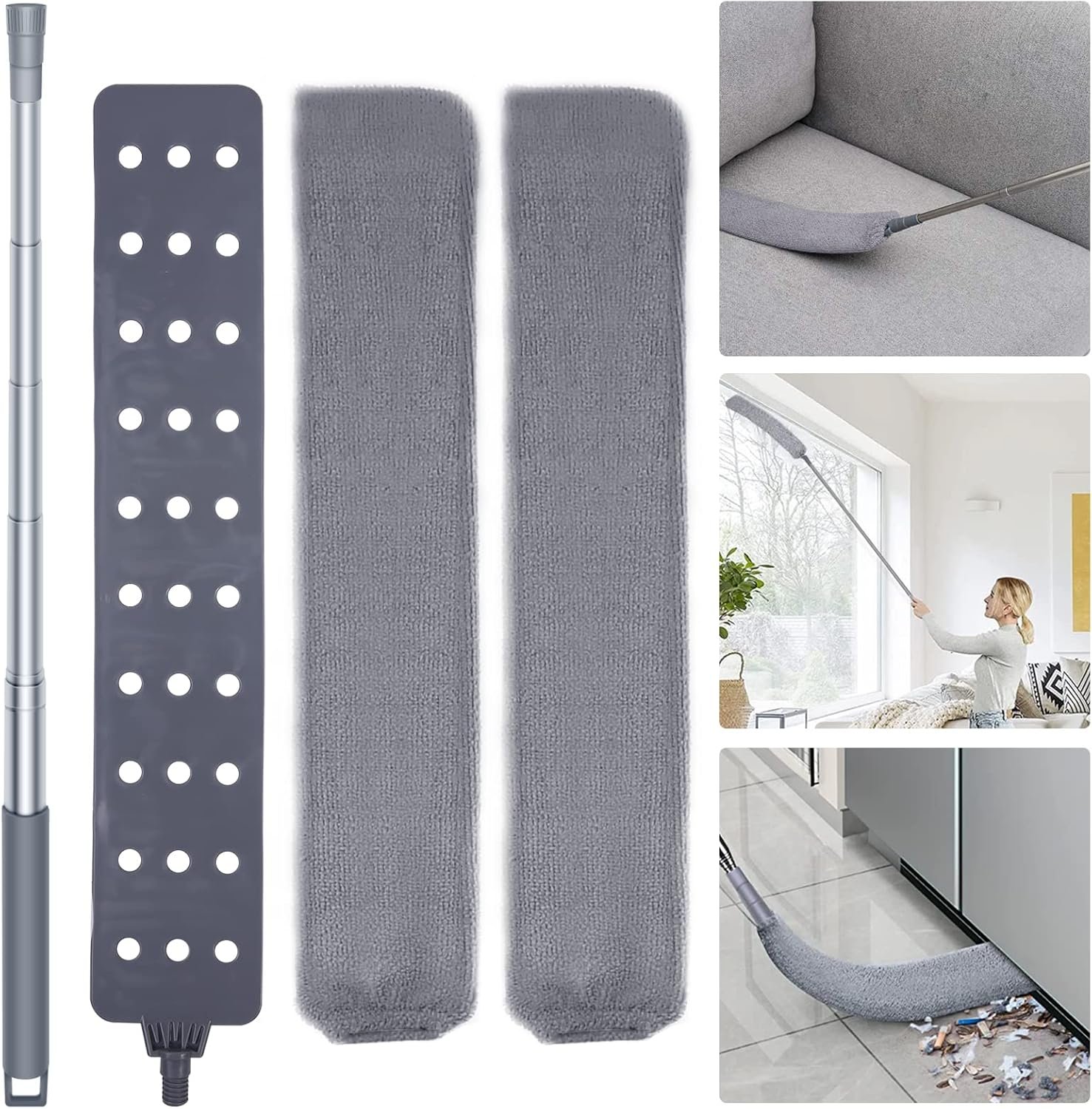 Retractable Gap Dust Cleaner Cleaning Tools with 2 Microfiber Dusting