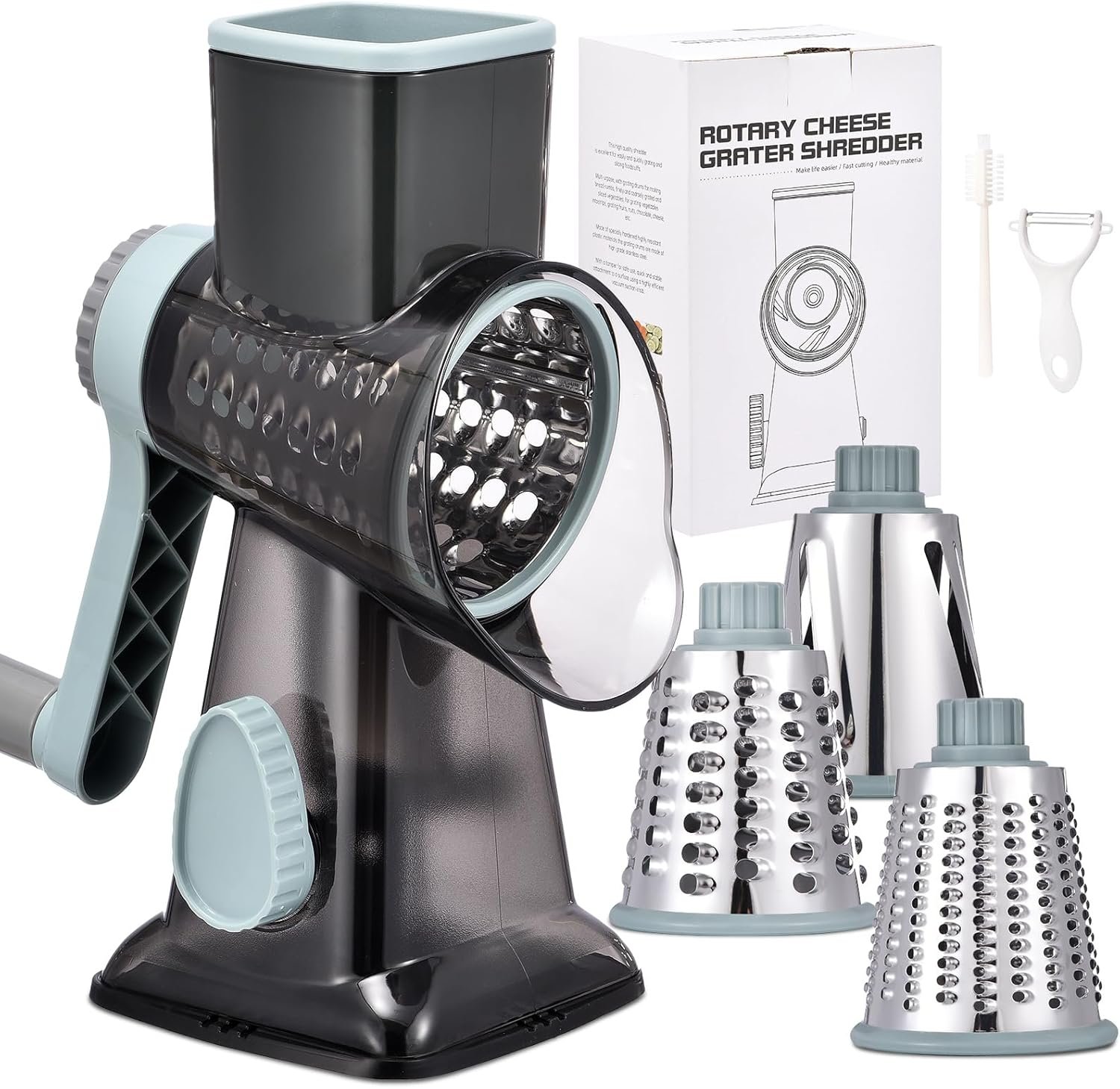 Rotary Cheese Grater with Handle Kitchen Shredder Slicer Grater Slicer