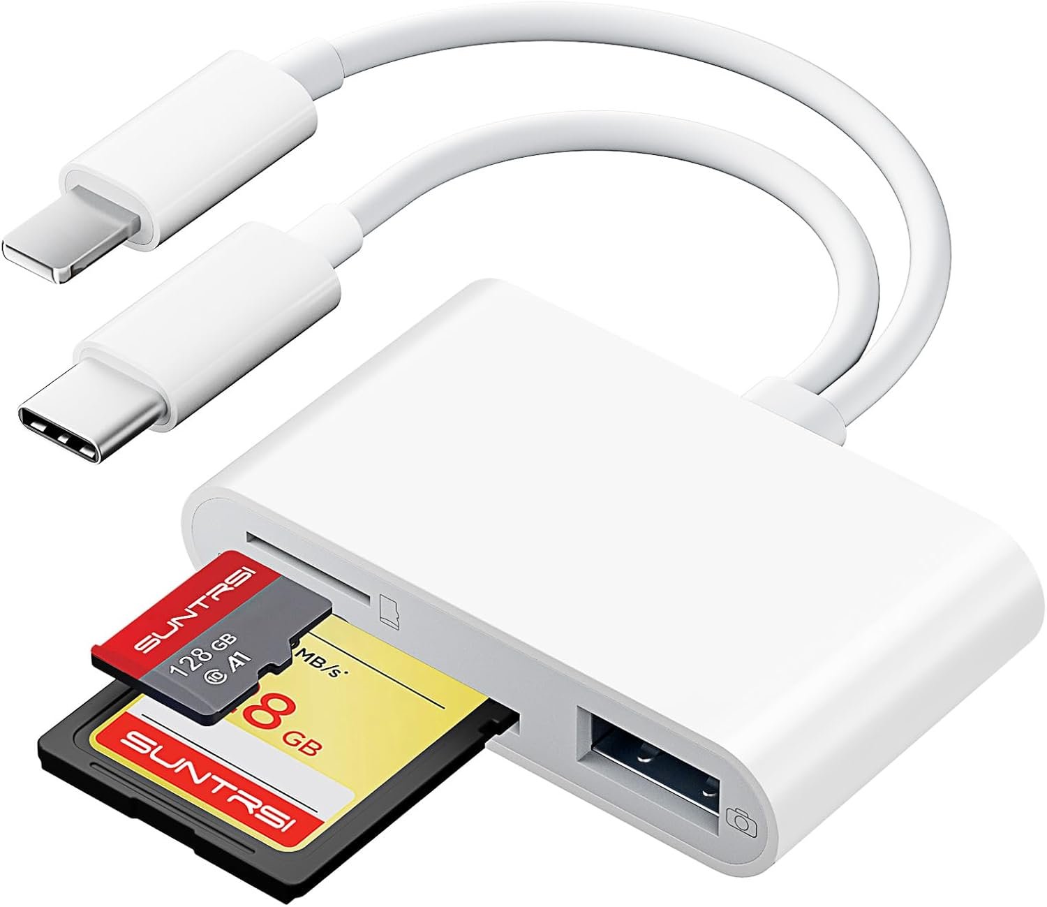 SD Card Reader for iPhone iPad Camera with USB C,