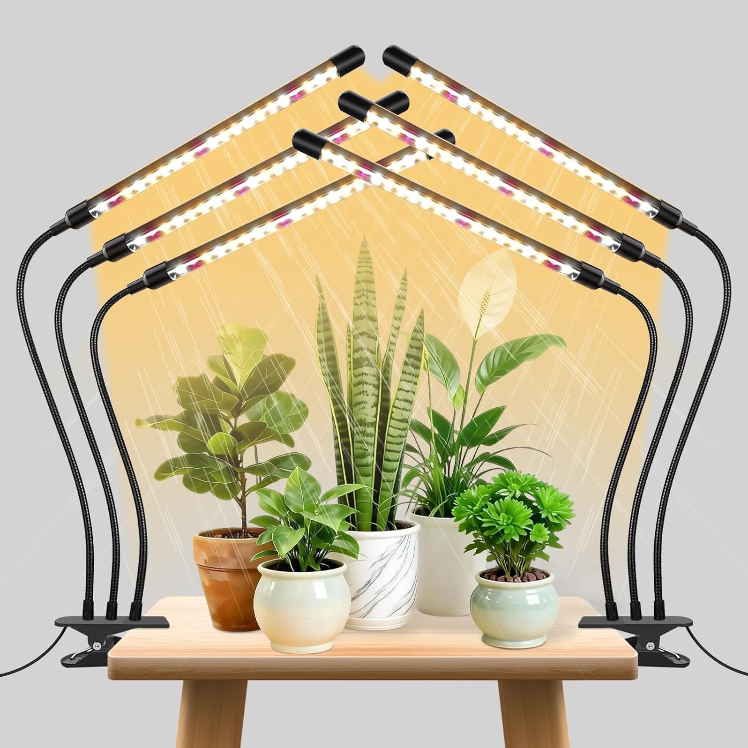 SDOVUERC 3head Plant Lights, 2Pack Grow Lights for Seed Starting,