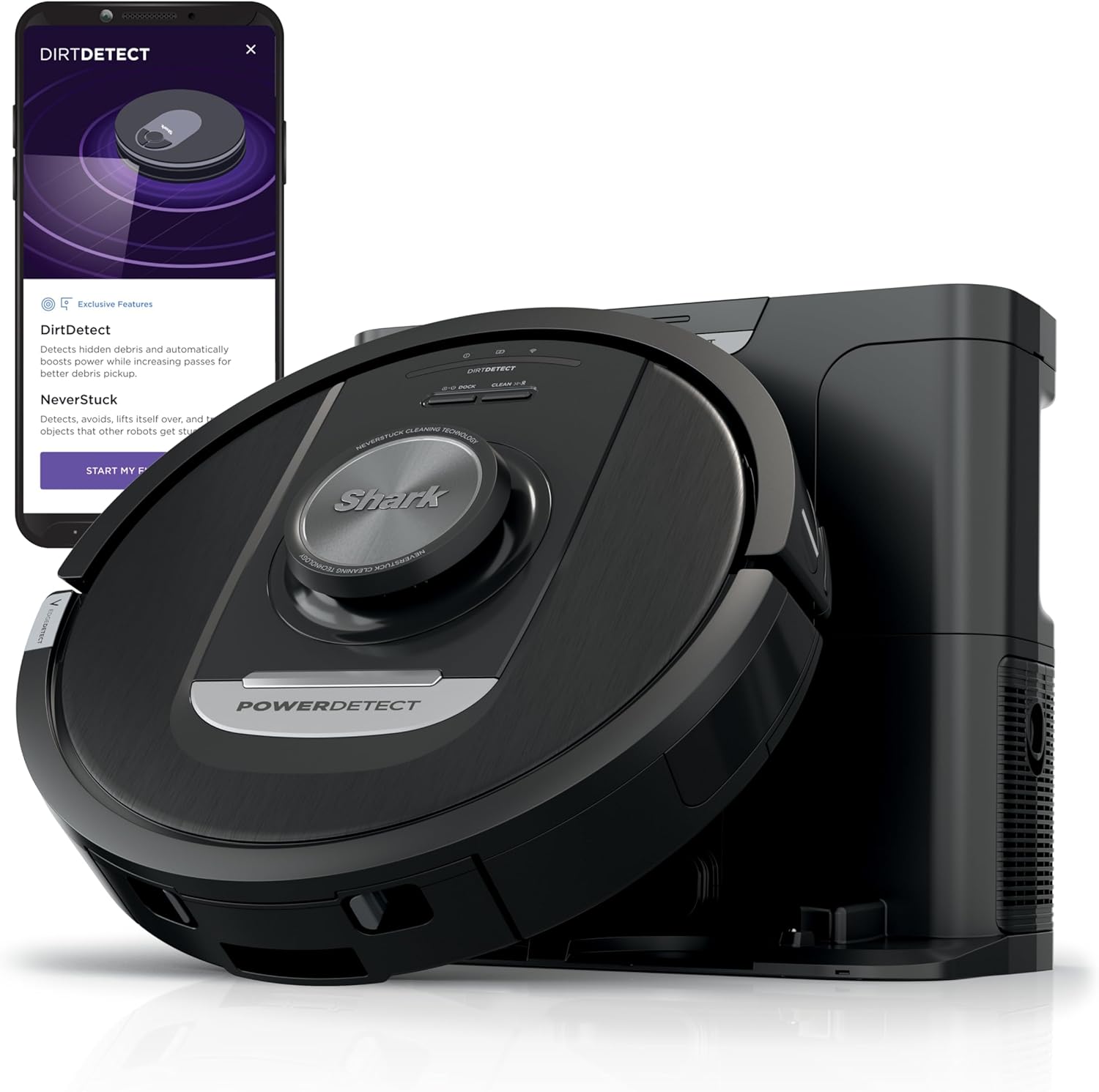 Shark PowerDetect Self-Empty Robot Vacuum with NeverStuck Technology, Auto Deep-Clean