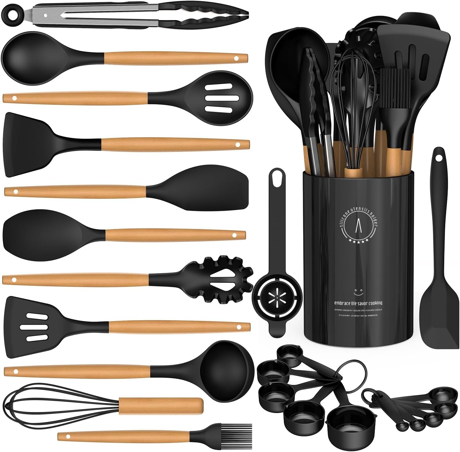 Silicone Cooking Utensils Set - AVGPD Silicone Kitchen Utensils for