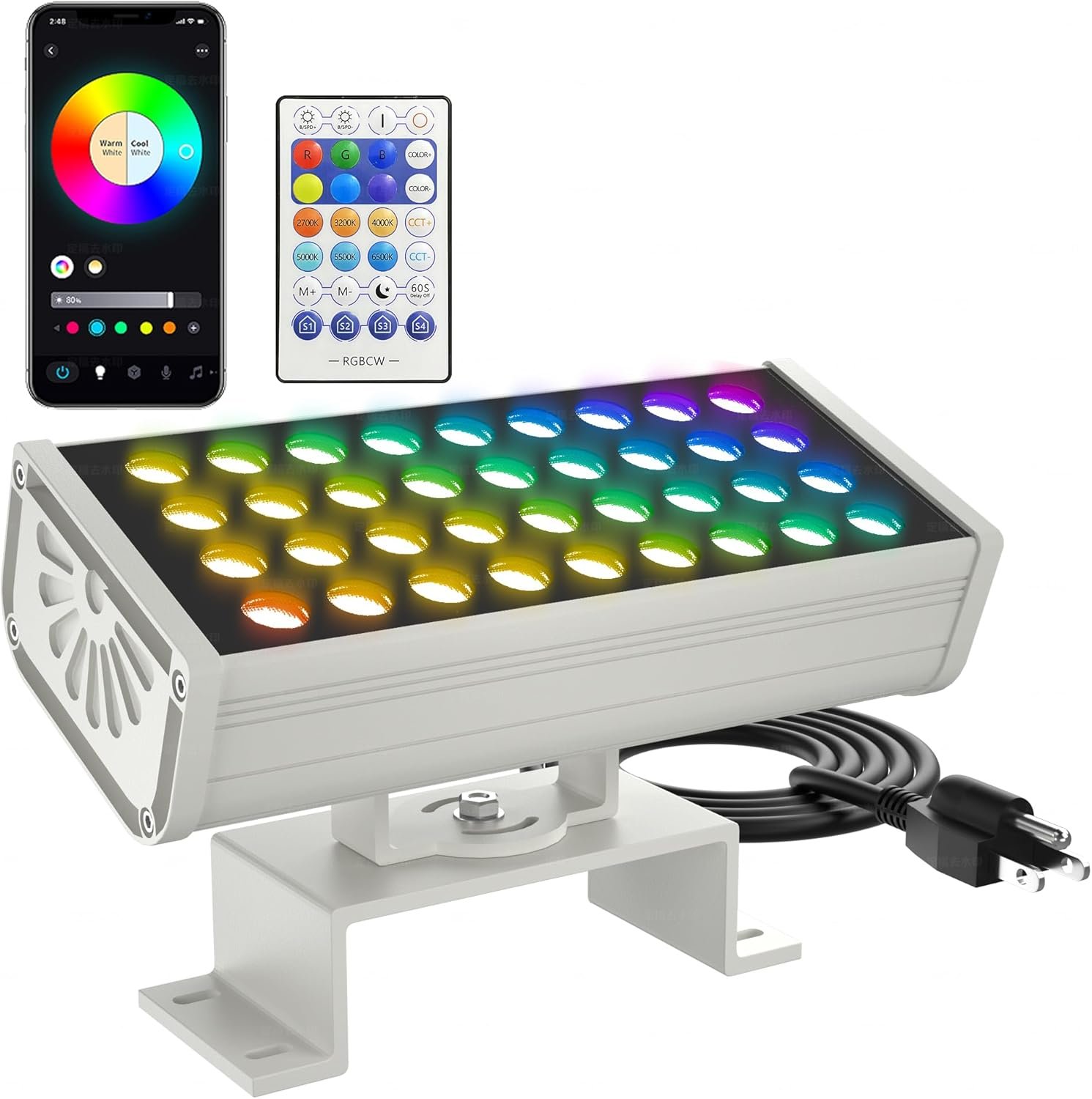 Smart Flood Light, Outdoor LED Light Bar, RGBCW Color Changing,