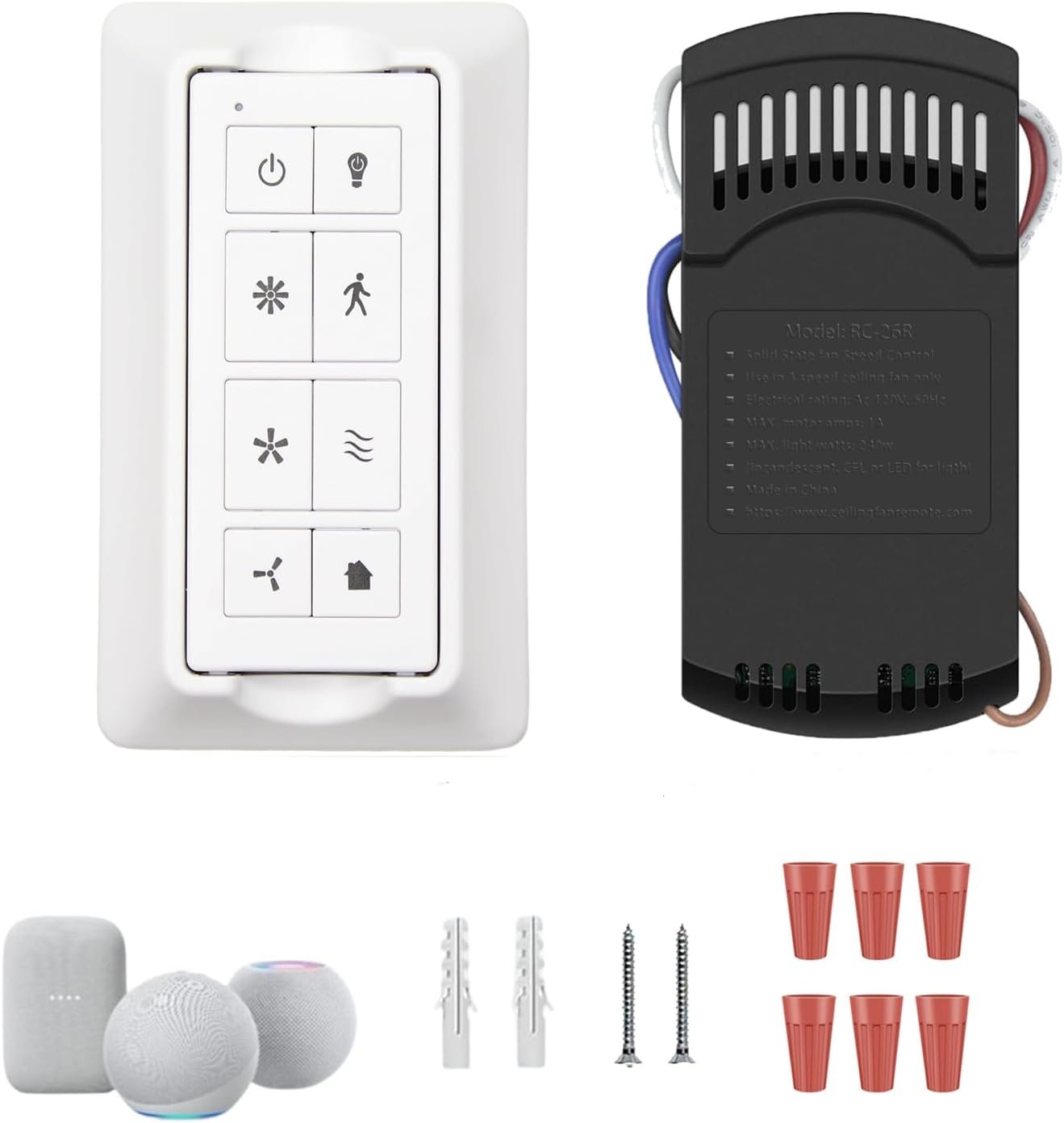 Smart WiFi Ceiling Fan Remote Control Kit with Light Dimmer