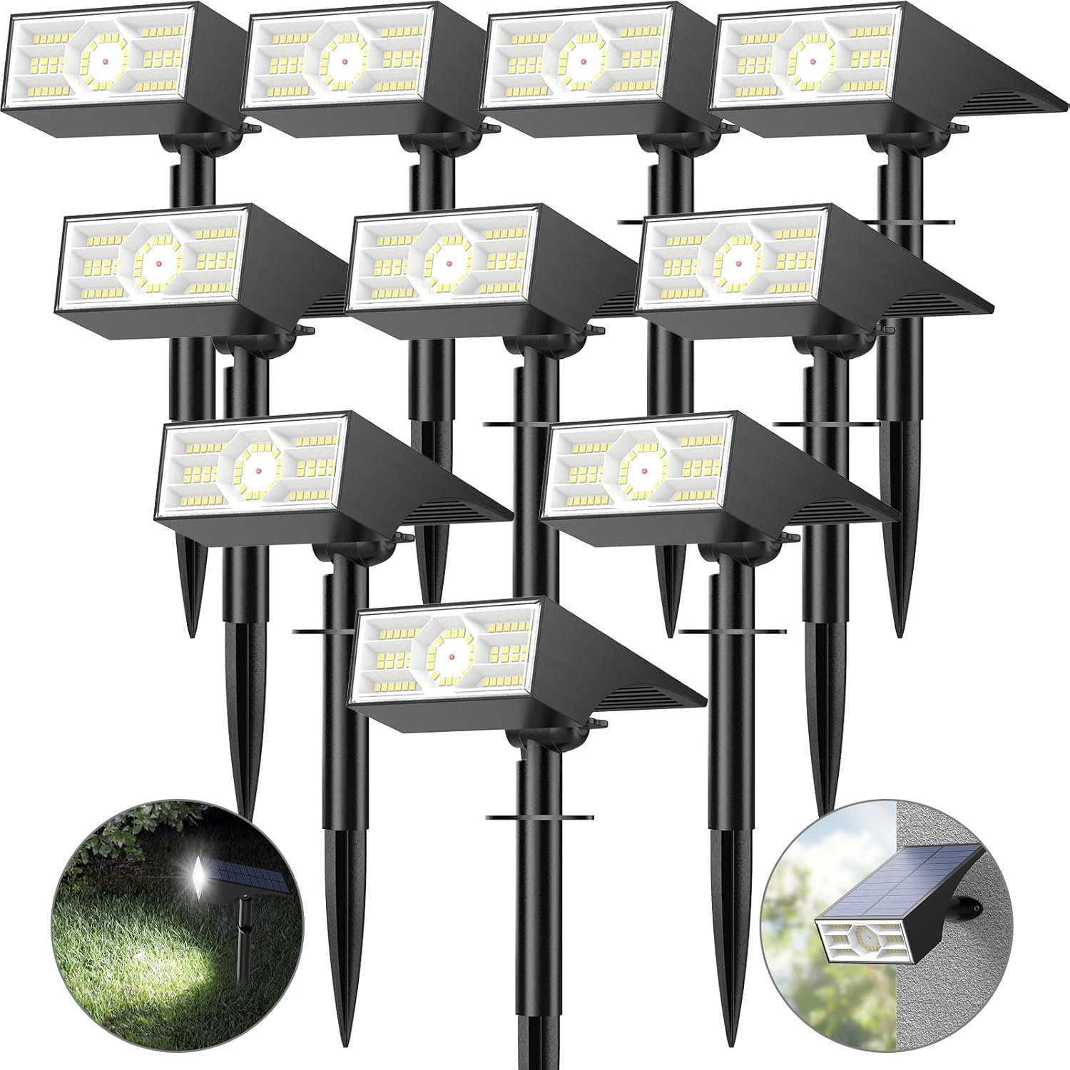 Solar Spot Lights Outdoor,10 Pack/56 LED Outdoor Lights for Yard