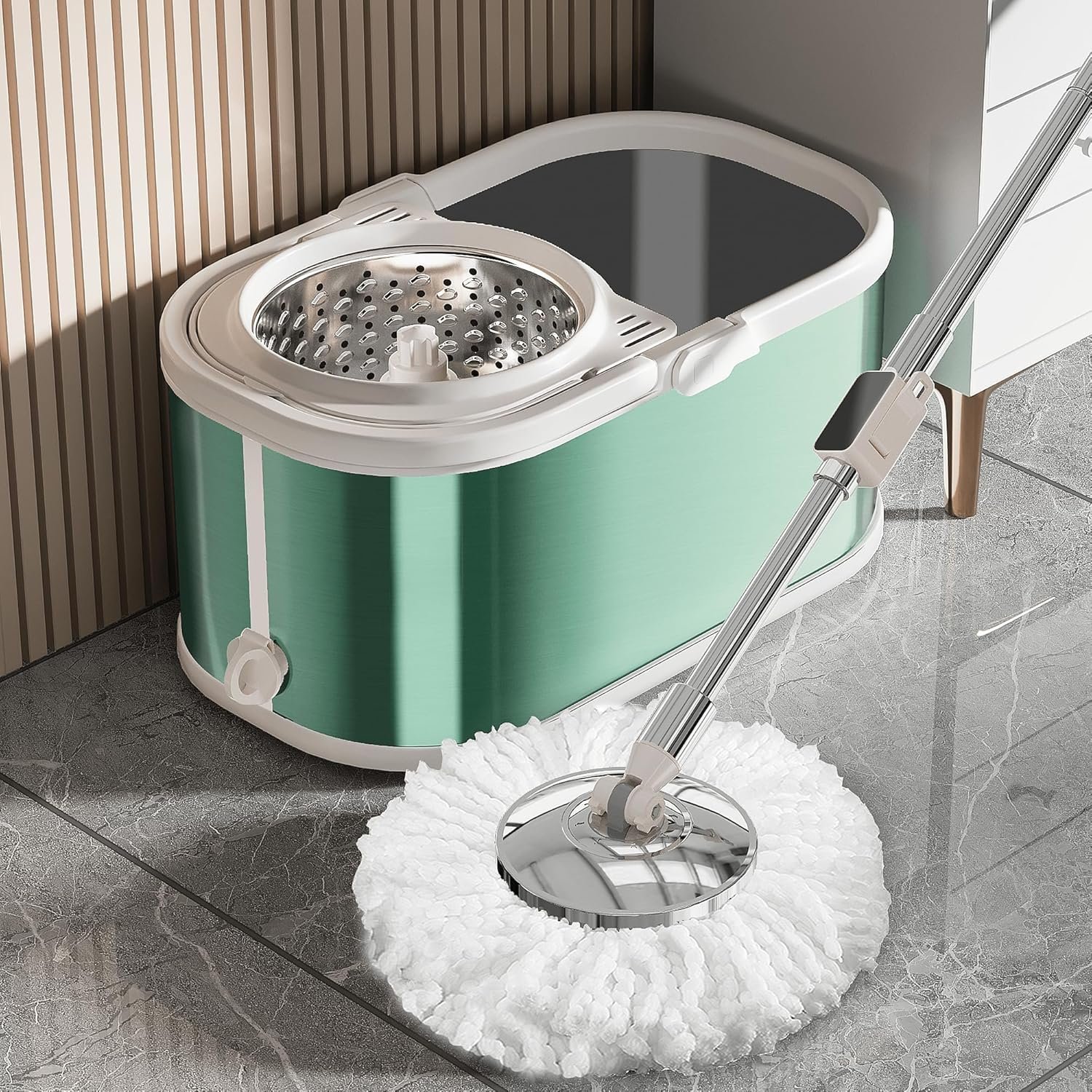 Spin Mop and Bucket with Wringer Set for Home,360° Mop
