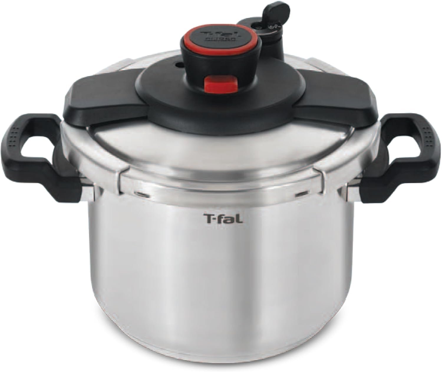 T-fal Clipso Stainless Steel Pressure Cooker, 6.3 Quart, Recipe Book,