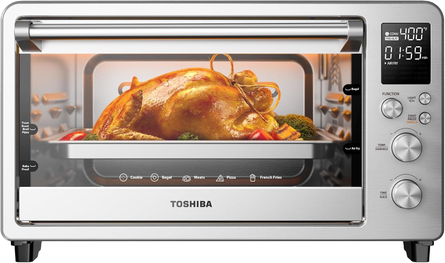 TOSHIBA ChefFry Air Fryer Toaster Oven Combo, 26.4 QT Large