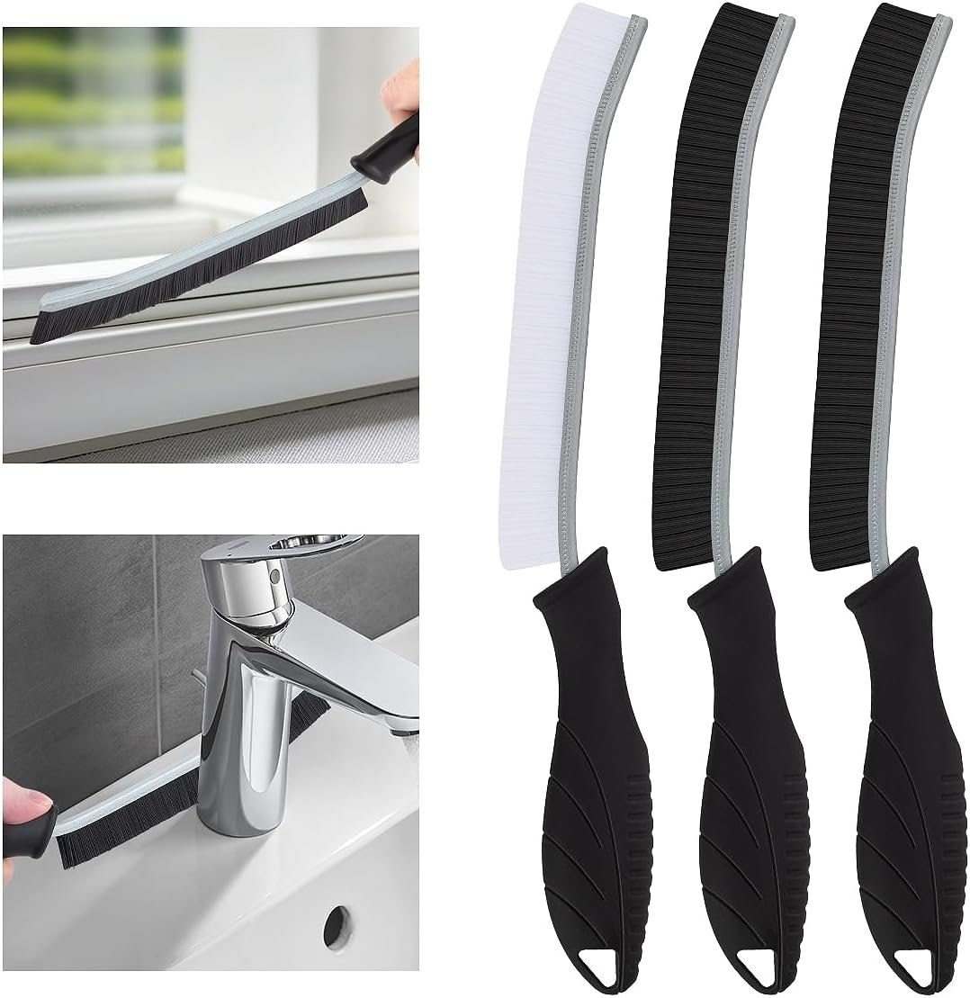 TQRR 3Pcs Hard Bristle Crevice Cleaning Brush, Scrub Brush, Kitchen