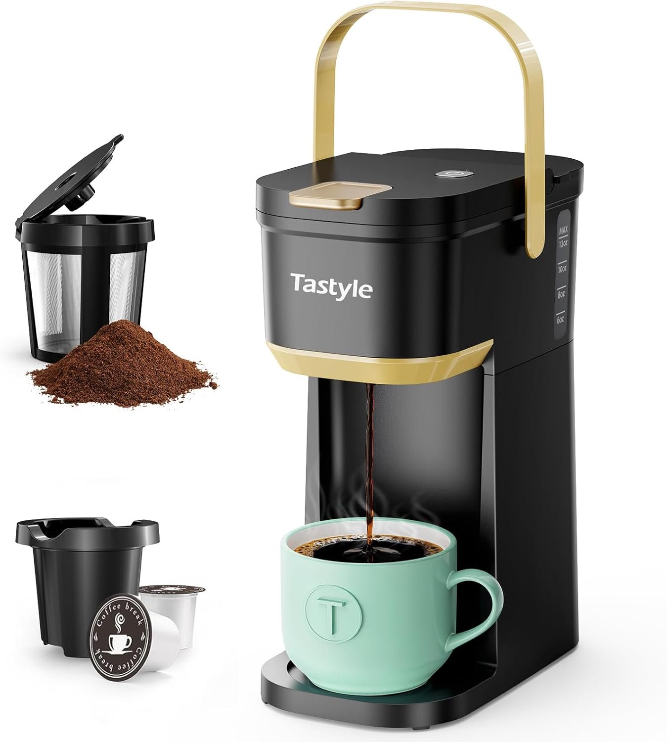 Tastyle Single Serve One Cup Coffee Maker, for K Cups