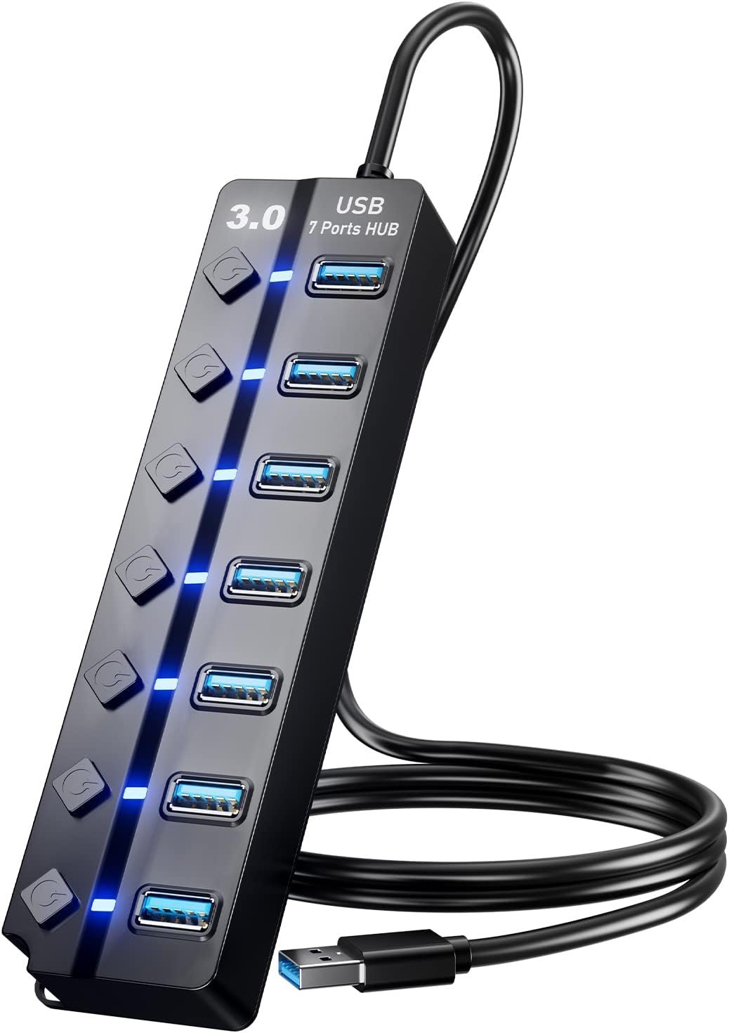 USB 3.0 Hub, PANPEO 7-Port USB Data Hub Splitter with