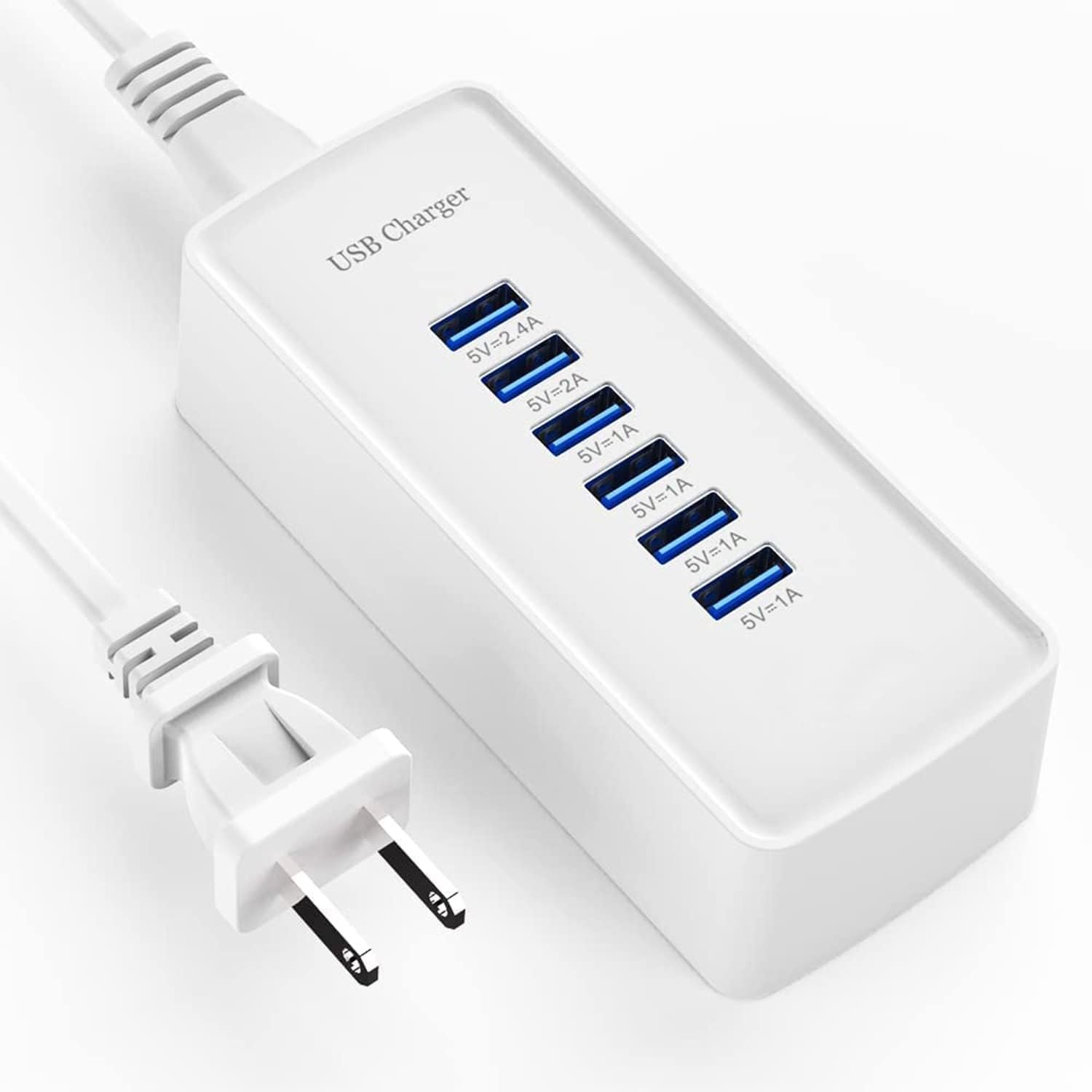 USB Fast Charger, 6-Port Portable Charging Station, Suitable for Various
