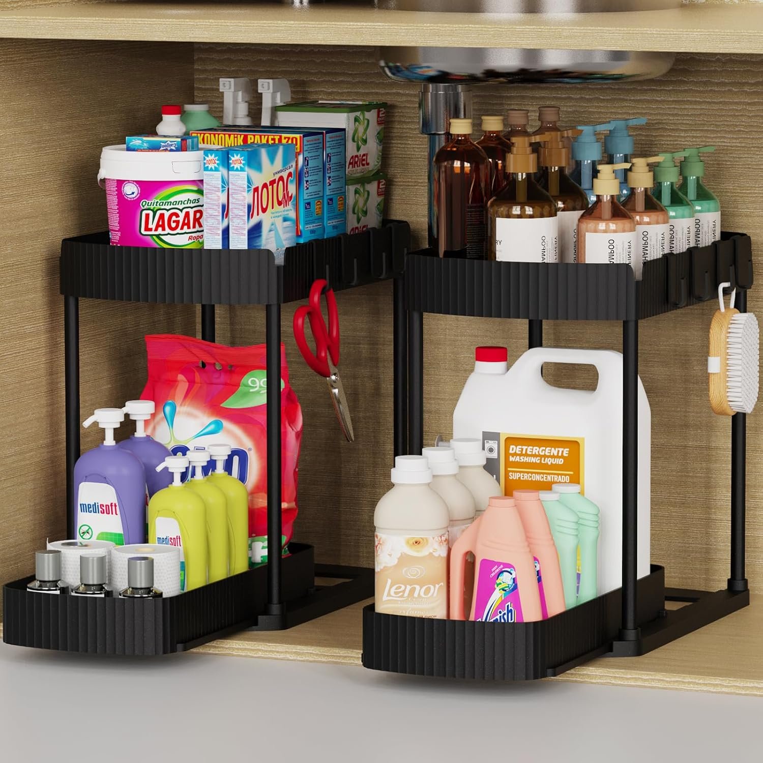 Ukeetap Multi-Purpose Pull-Out Storage Organizers, Under Sink/Cabinet Organizers and Storage