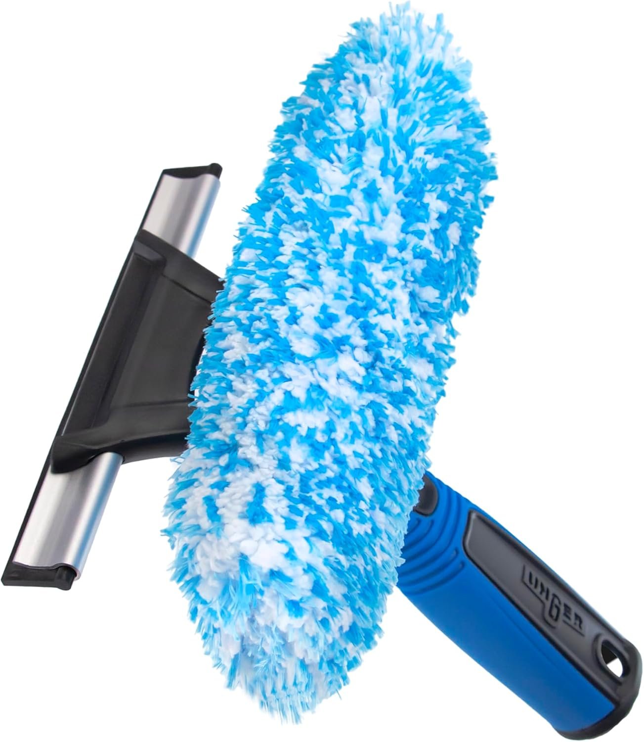Unger Professional Connect and Clean 2-in-1 Squeegee and Scrubber, 6”