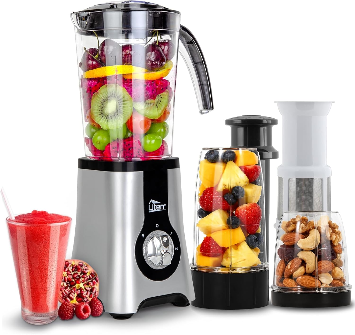 Uten 5-in-1 Smoothie Blender 42 oz/1.25L, Multi-Functional Mixer, Smoothie Maker,