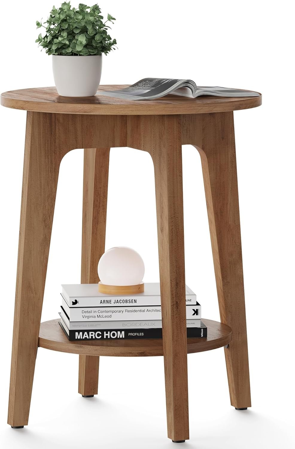 VASAGLE MAEZO Collection - Side Table, 2-Tier Small Round End