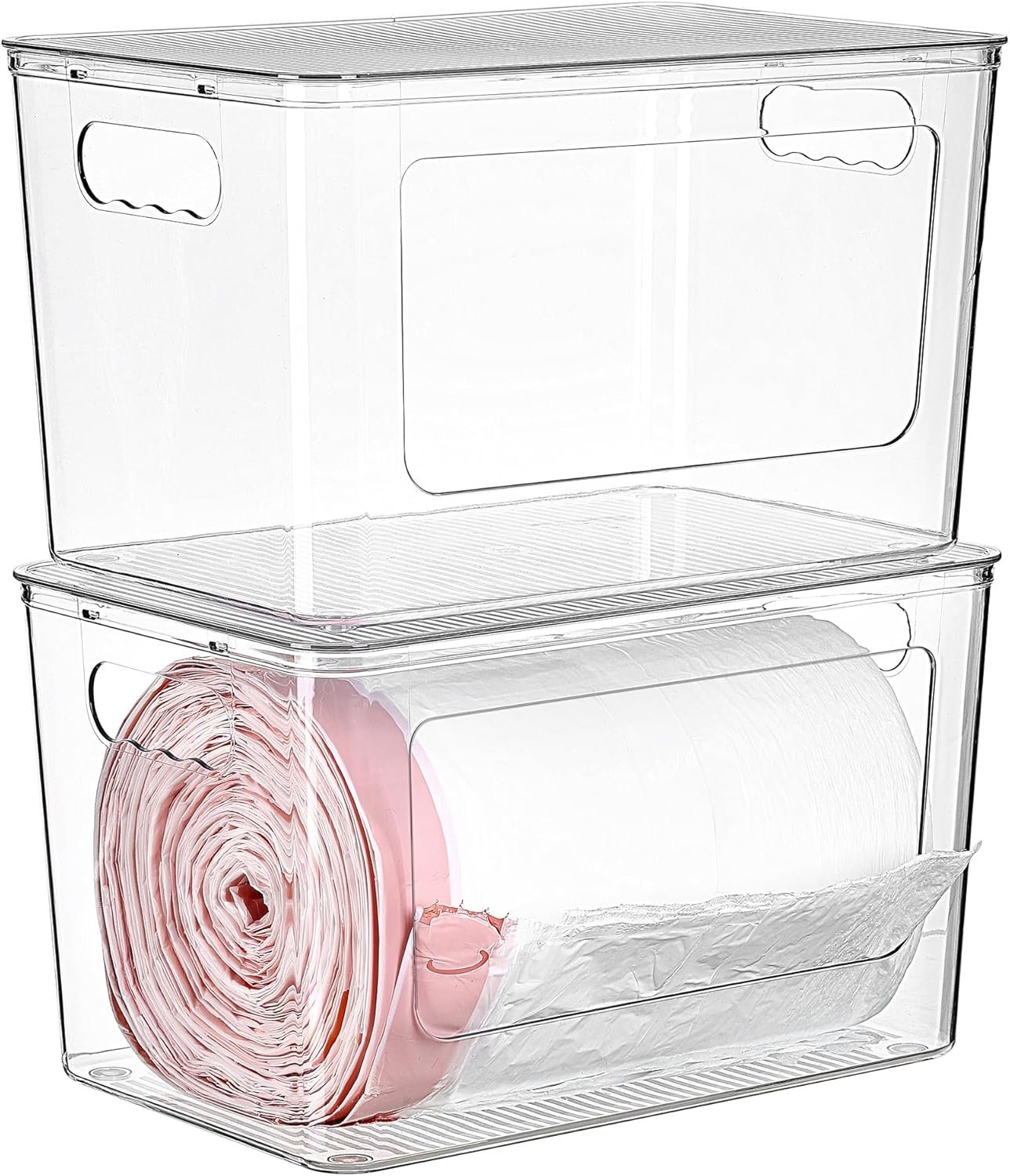 Vtopmart 2 Pack Trash Bag Holder, Stackable Garbage Bag Dispenser
