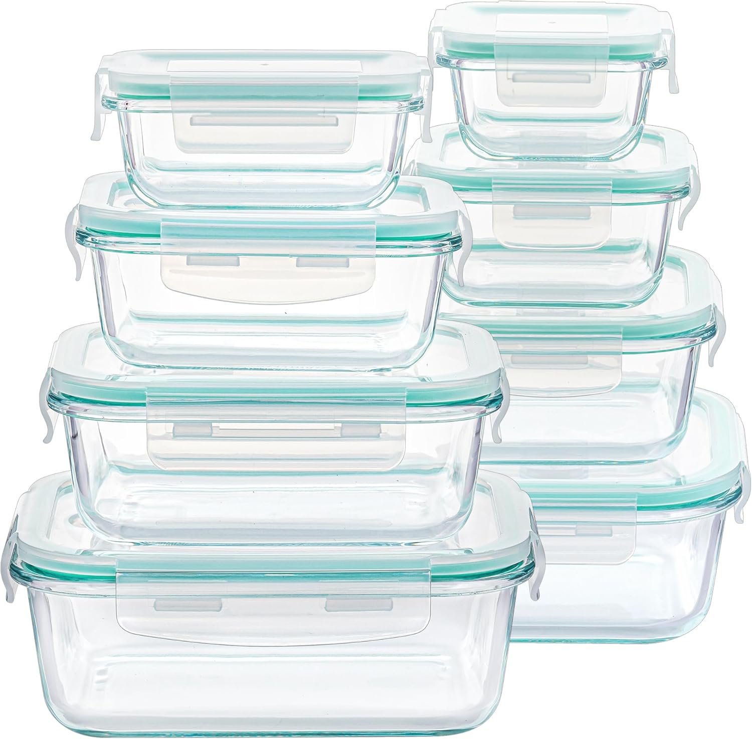 Vtopmart 8 Pack Glass Food Storage Containers with Airtight Lids,