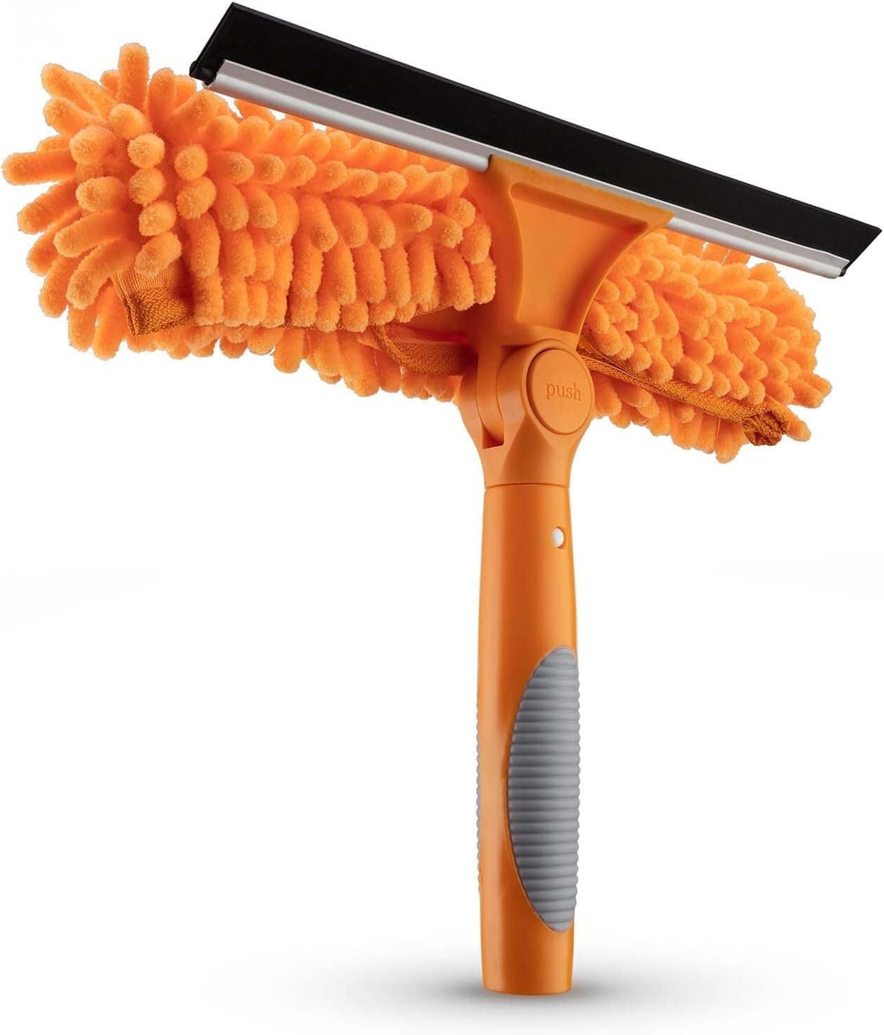 Window Squeegee and Microfiber Scrubber 2-in-1 Combo // Multi-Angle Window