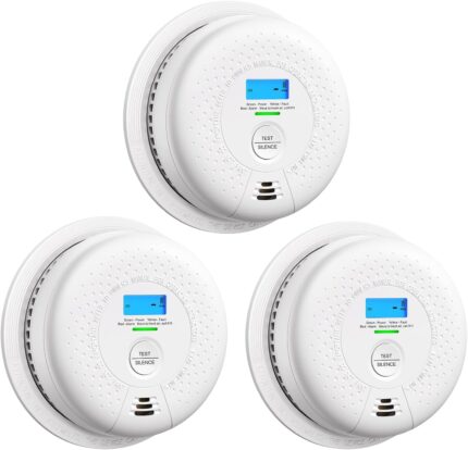 X-Sense Smoke Detector Carbon Monoxide Detector Combo, 10-Year Battery Smoke Detector with Display, UL 217 & UL 2034 Certified, Model SC01, 3-Pack