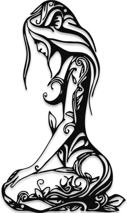 Xedatric Modern Abstract Metal Wall Art-Minimalist Line Sculpture for Bedroom,Living Room,Bathroom-Unique Metal Wall Decor for Home & Office