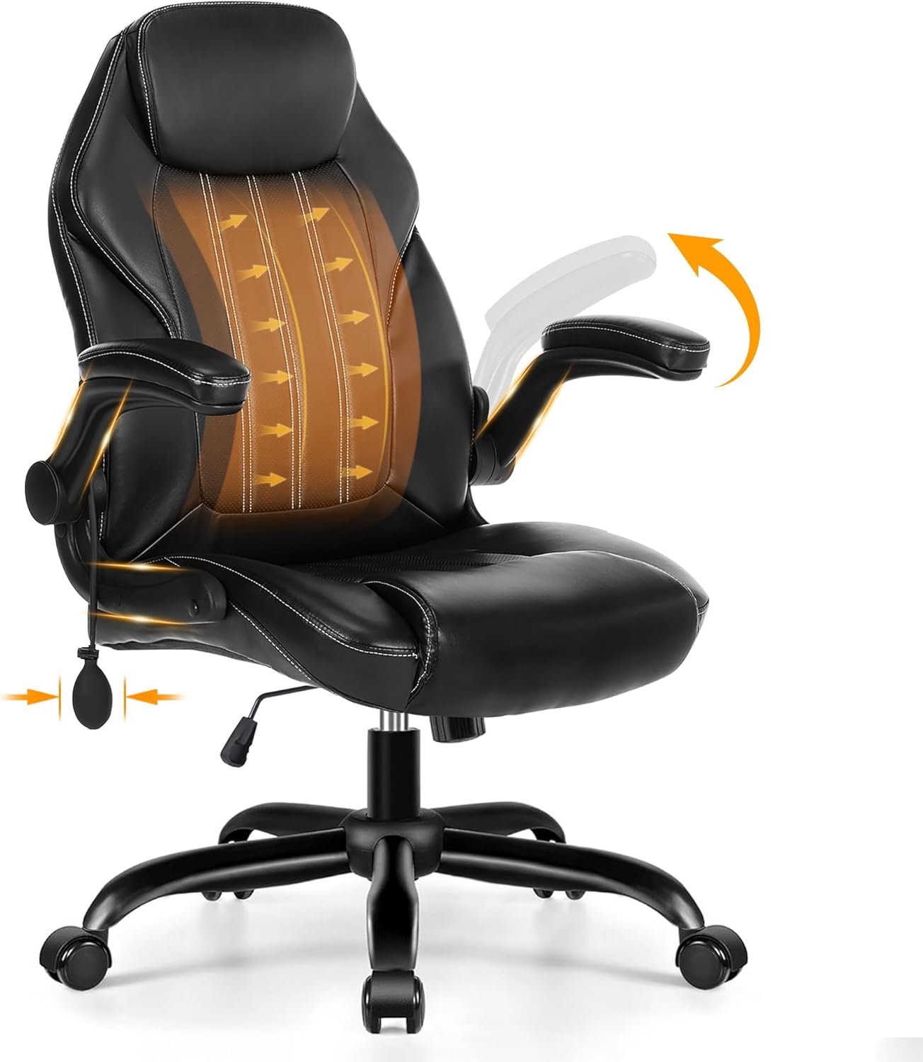 Ylzyxal Office Desk Chair, Ergonomic Computer Chair with Padded Flip-Up