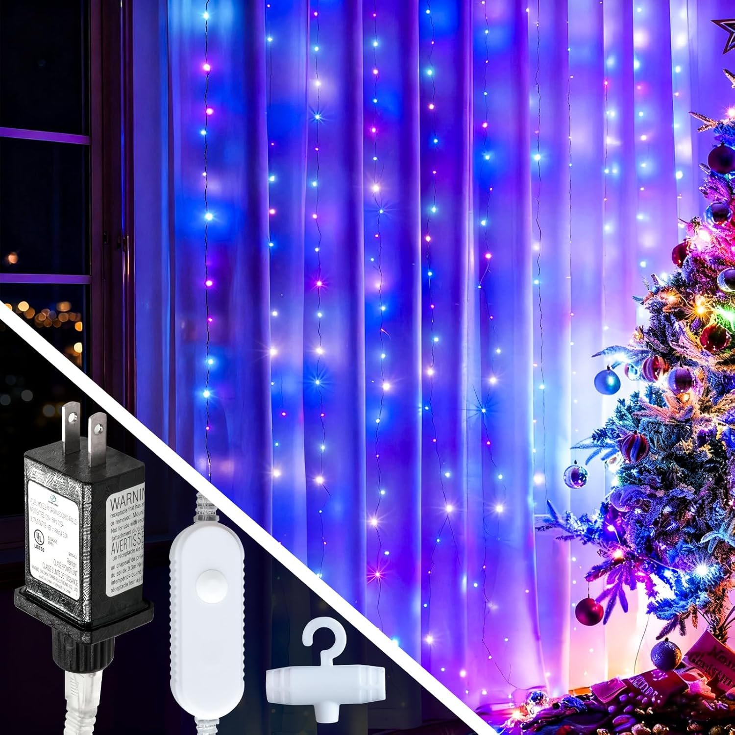 YoungPower Multicolor Led Curtain Lights, 400 LED 8 Lighting Modes