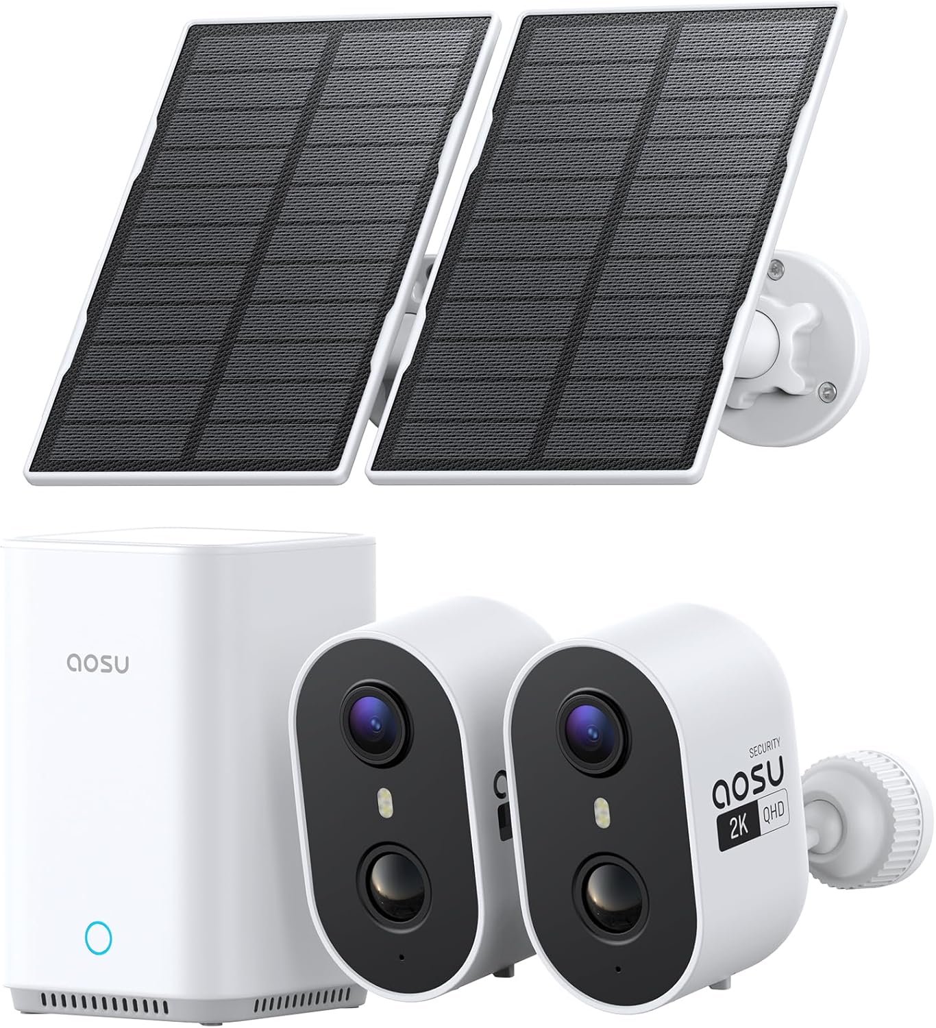 aosu Solar Security Cameras Wireless Outdoor Home System, True 2K