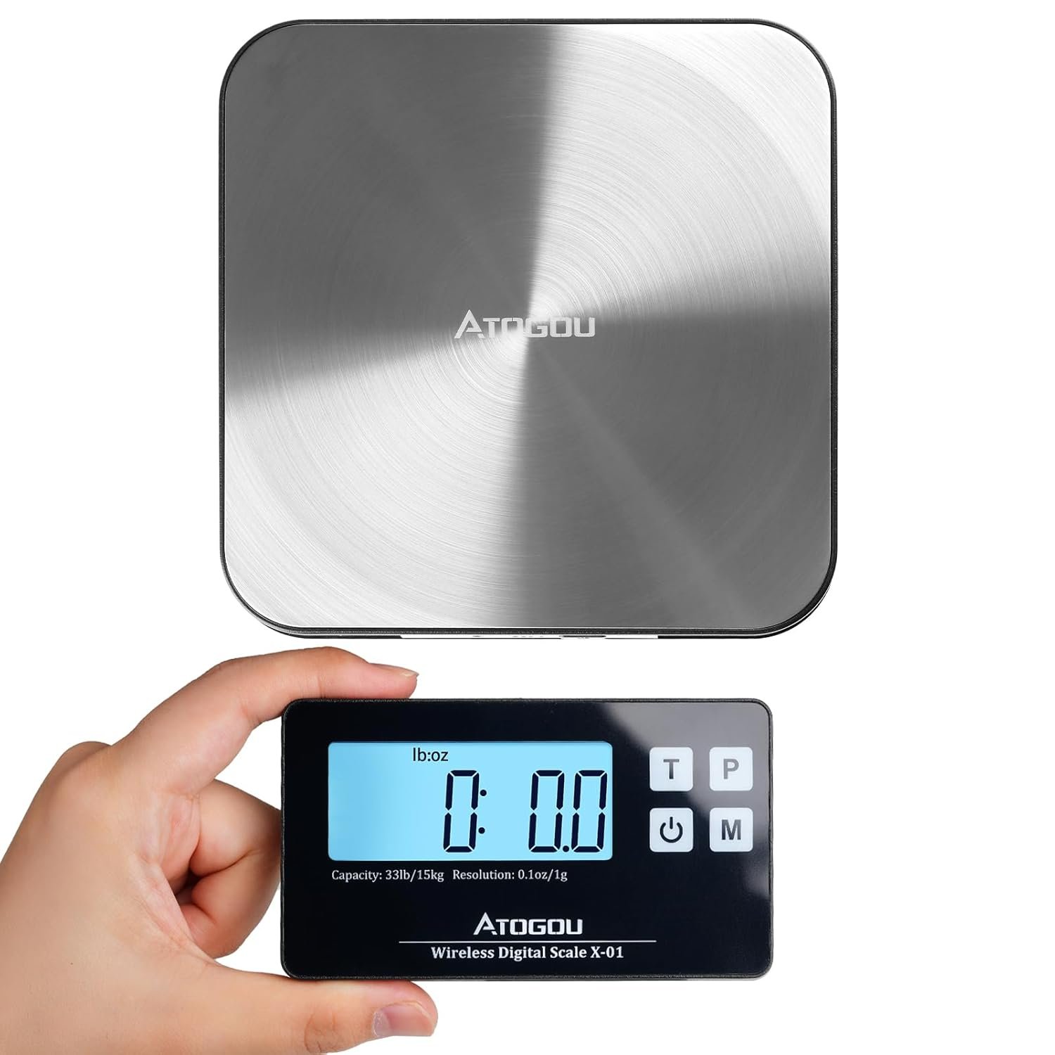 Atogou Food Scale, 33lb Wireless Kitchen Scale with Remote Display,