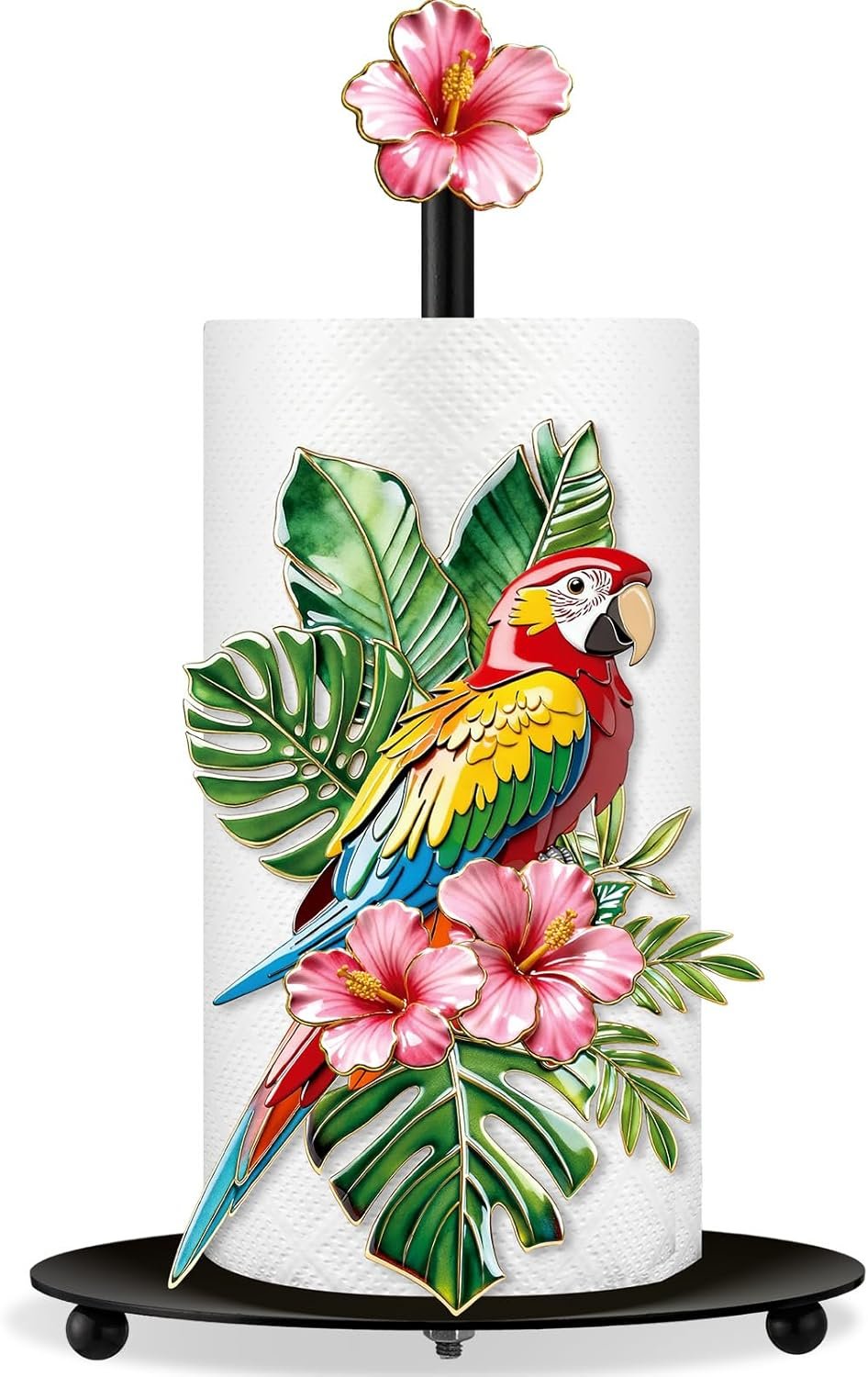 Chunful Tropical Parrot Paper Towel Holder Summer Hawaiian Tropical Birds