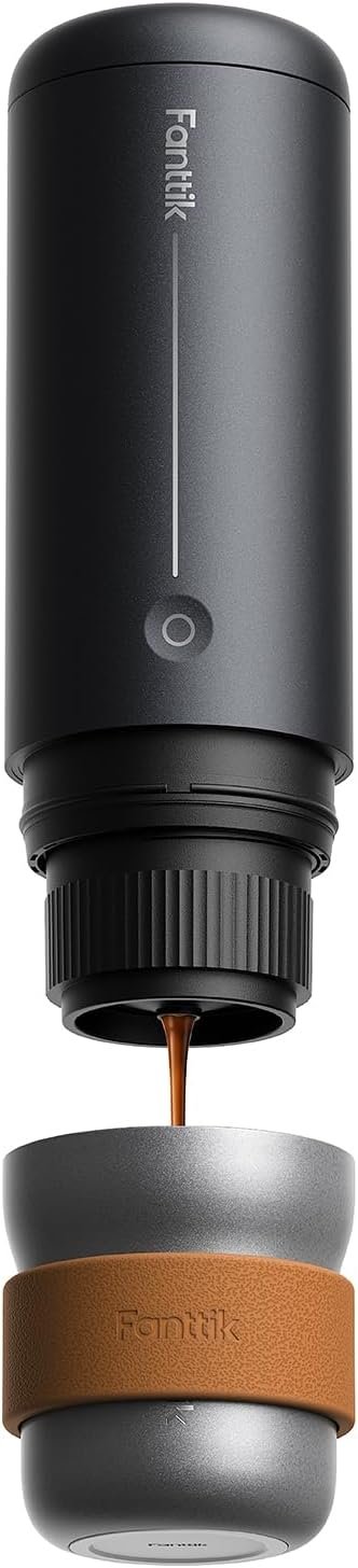 Fanttik Cafein 11 Portable Coffee Machine, Self-Heating Electric Espresso Machine with USB-C, 20 Bar Coffee Maker for Travel, Hiking, Gym and Office, Ideal for Dad